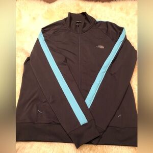 The North Face Womens XL Full Zip Vapor Wick Technology Grey Teal track Jacket